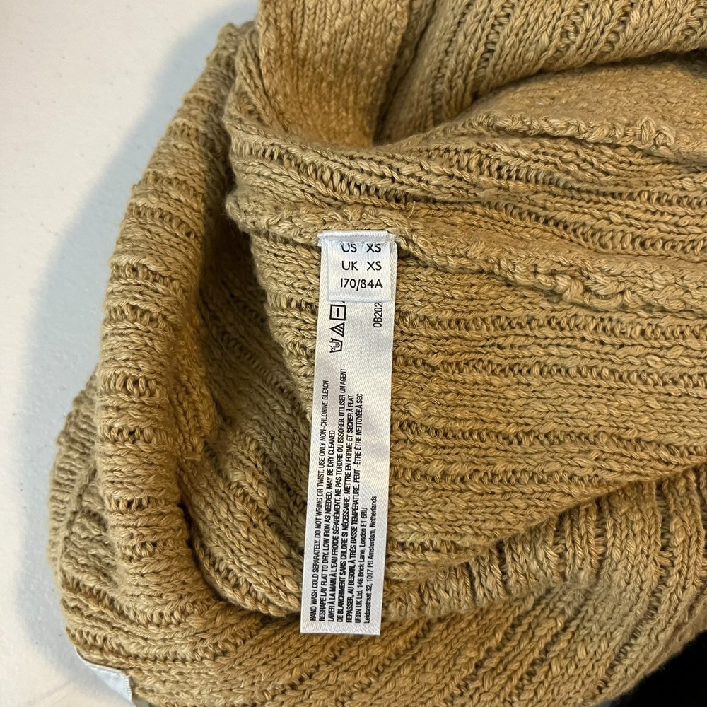 Free People FP Beach Knit Tube Top Women's Size XS Beige Button New NWT - Picture 9 of 11